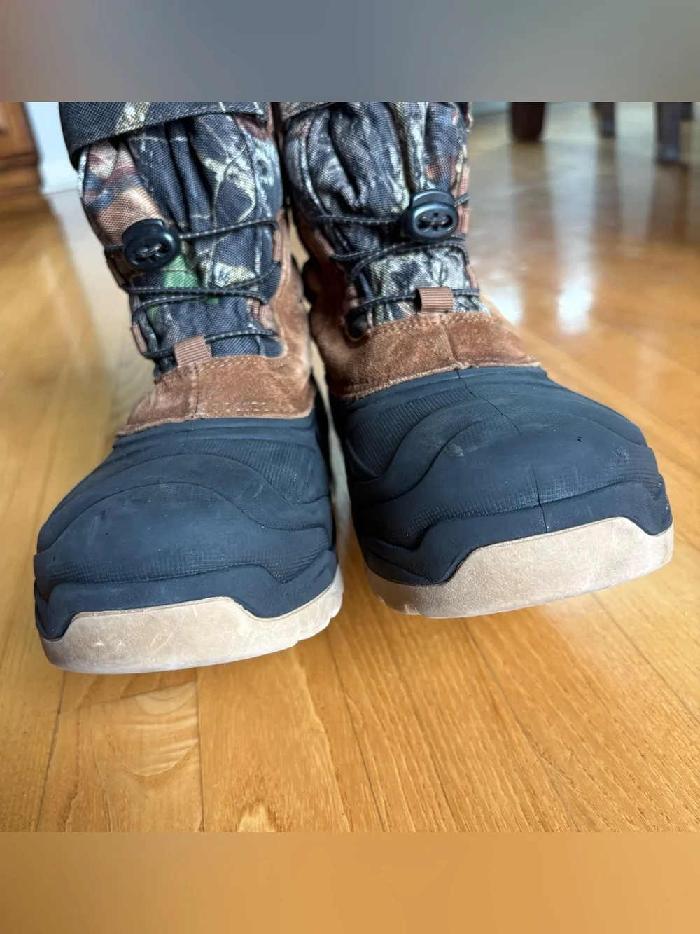 Ozark Trail Suede Snow Boots Camo Winter -5 Degrees Insulated Youth Boys Size 5